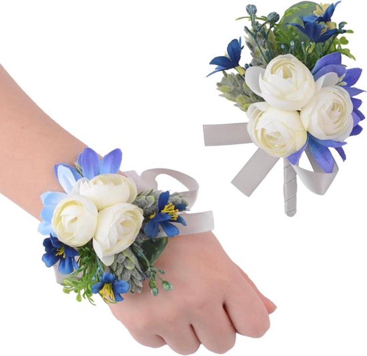 Pols corsage bloemen Allecto Plus voor bruiloft