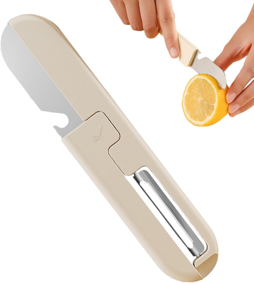 Groente Fruitschiller - Keukengadget Opvouwbaar - Eenvoudig Schillen - 2-In-1 Ontwerp - Compact Opvouwbaar - Wit