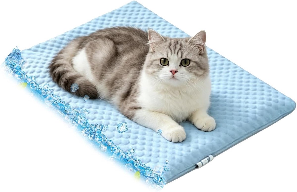 Verkoelende Mat - Kat Kussen - Hitte Bestrijden - Zelfkoelend - 21.4 x 16.8 cm - Blauw