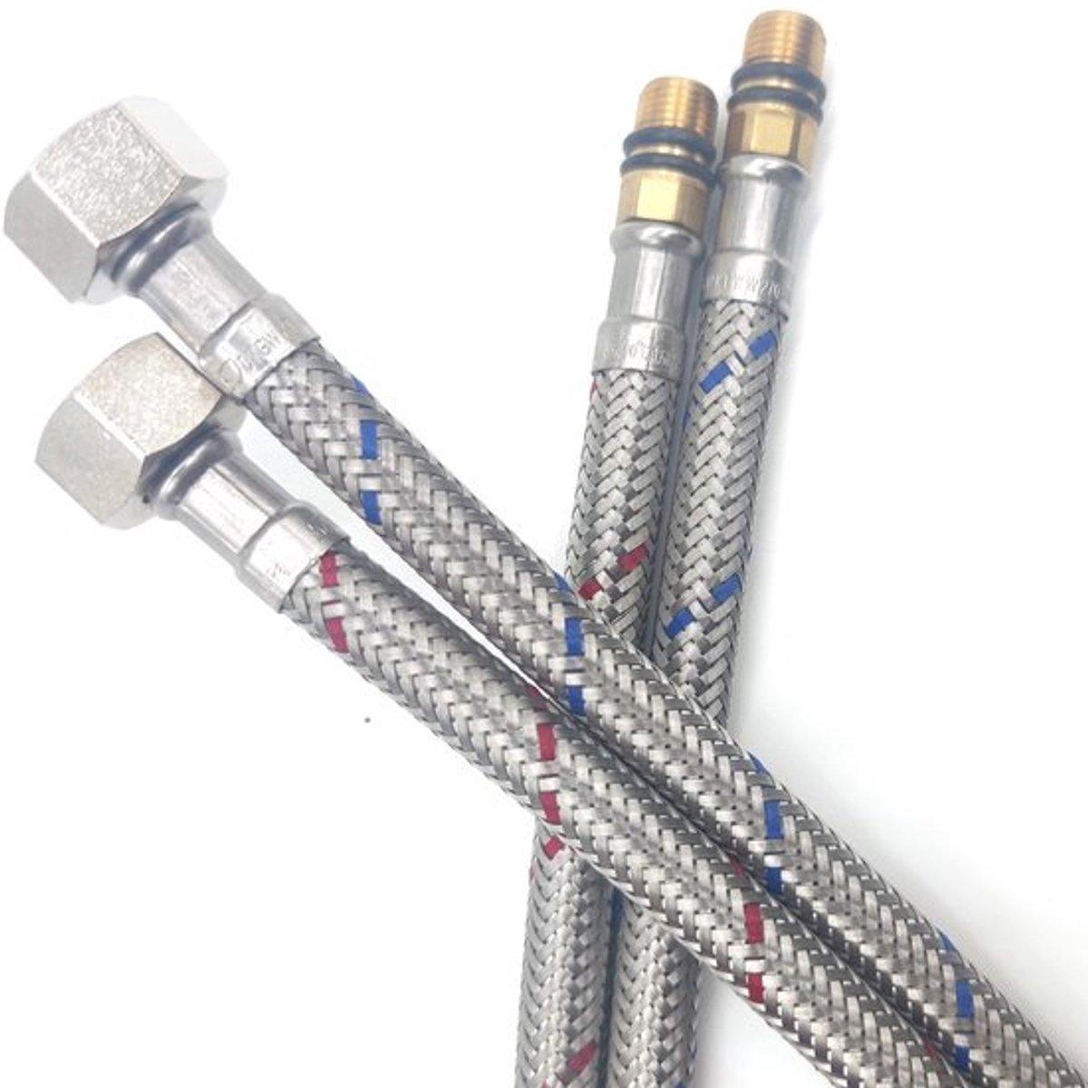 Virtubuy - Connection hose G3/8 x M10 - Flexibele aansluitslang - 60 cm - Rvs - Tap