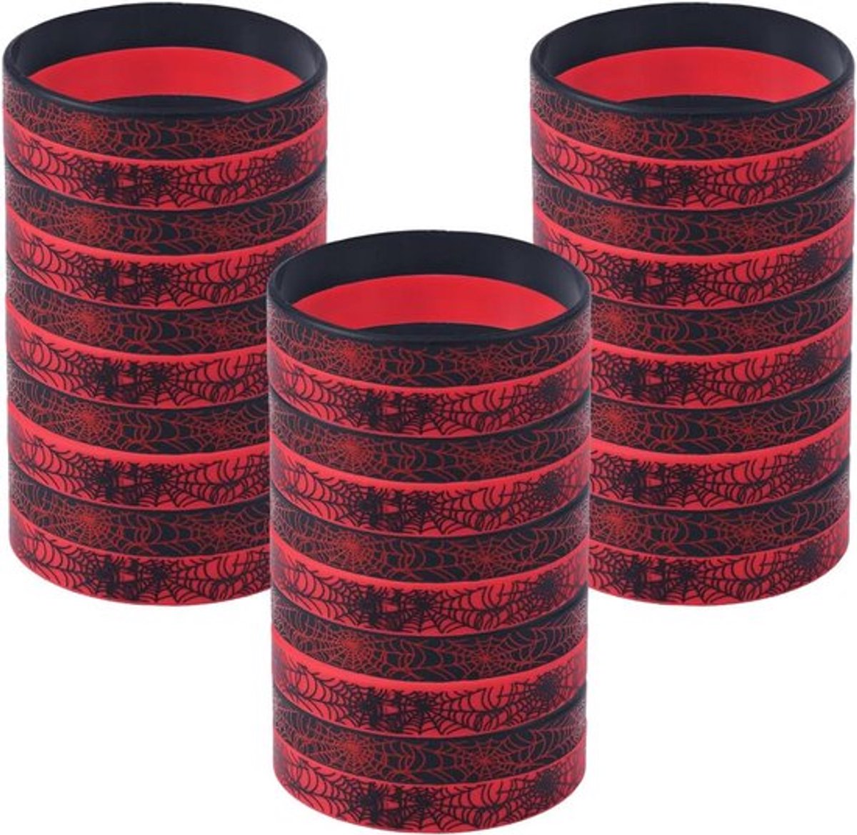 Polsbandjes set 30 stukken - Allecto Plus - Rood siliconen