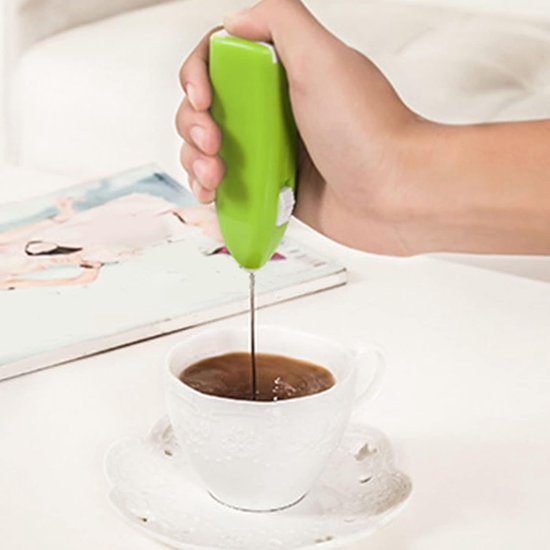 Draadloze Handmixer - Eiermixer Koffiemixer - Snel Mengen - Compact en Batterijaangedreven - 20.3 cm - Groen — afbeelding 2