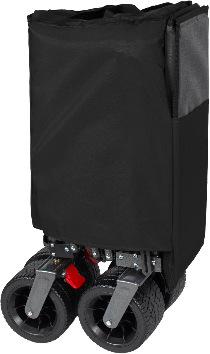 300L+120L opvouwbare bolderkar & achterklep, 180cm opvouwbare bolderkar met extra brede 17x10 cm all-terrainwielen handwagen, ideaal voor tuin, boodschappen, strand en buitengebruik (zwart) — afbeelding 3