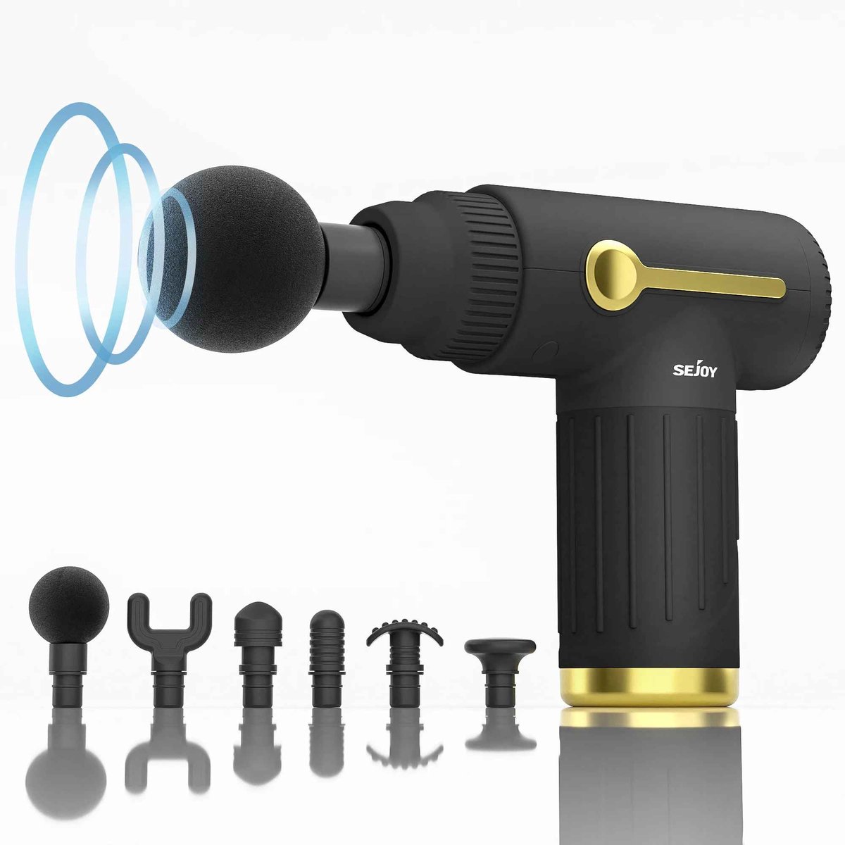 Casa Living Massage Gun - Massage Apparaat - 10 Snelheden - 6 Massagekoppen - USB Oplaadbaar - Diepe Spierontspanning - Zwart
