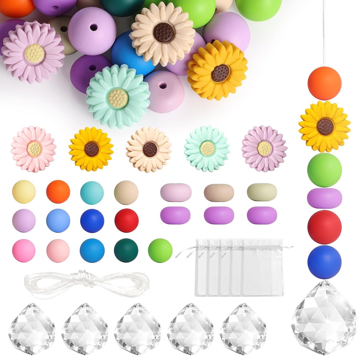 SnelShoppen - Set van 5 Zonvangers Creatief Set Kristallen Zonvangers Kinderen Verjaardag Knutselen Zonvanger Raam Decoratie Tuin Thuis