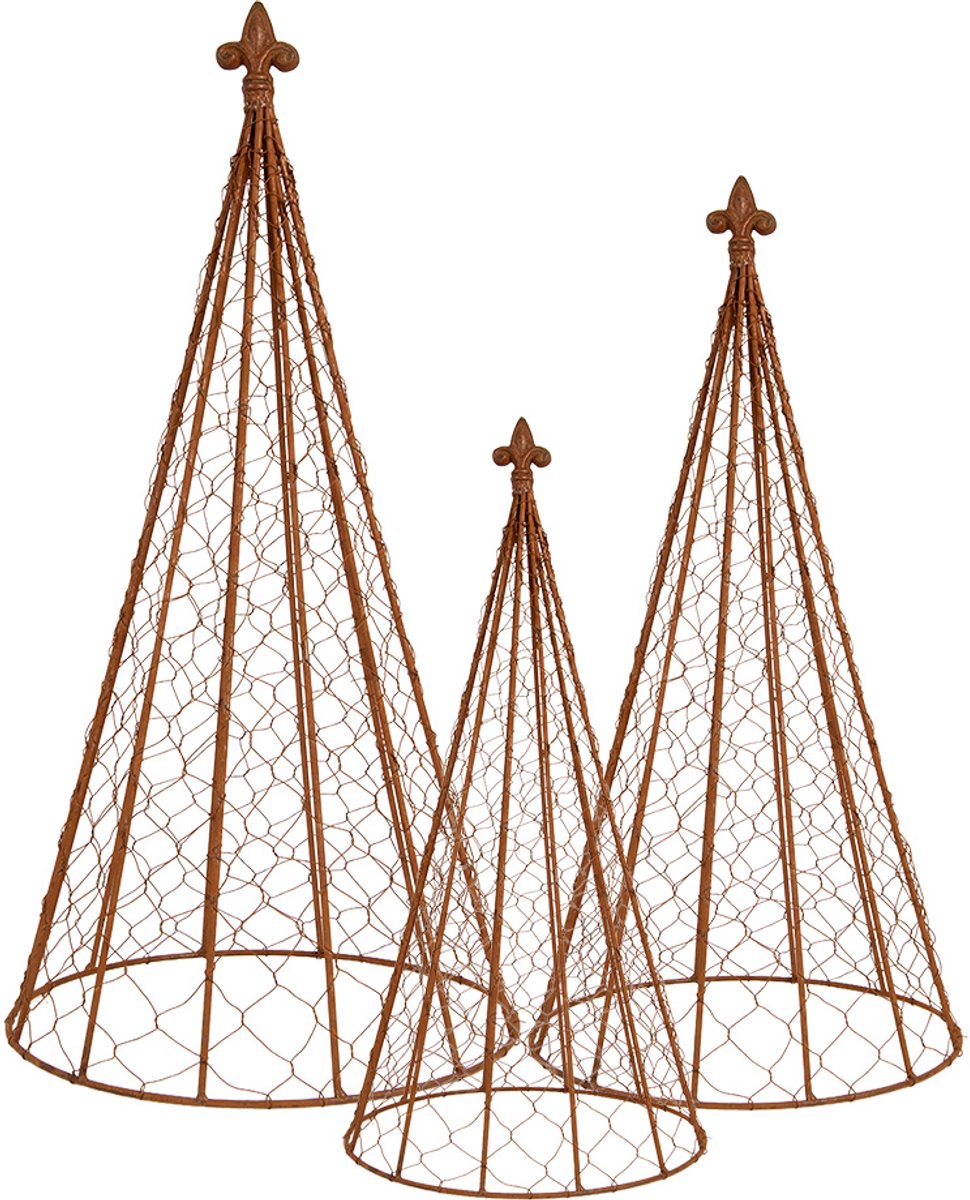 Clayre & Eef Decoratie Beeld Ø 30x62 / Ø 25x51 / Ø 20x41 cm Bruin Metaal