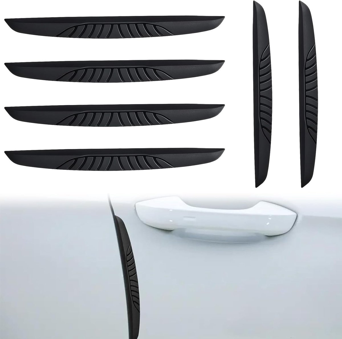 SnelShoppen - Pack van 6 Auto Deur Protectors - PVC Deur Rand Beschermers - Anti-Kras Rand Beschermstrip - Anti-Collisie Strip - Lijm Buffer Cover - U