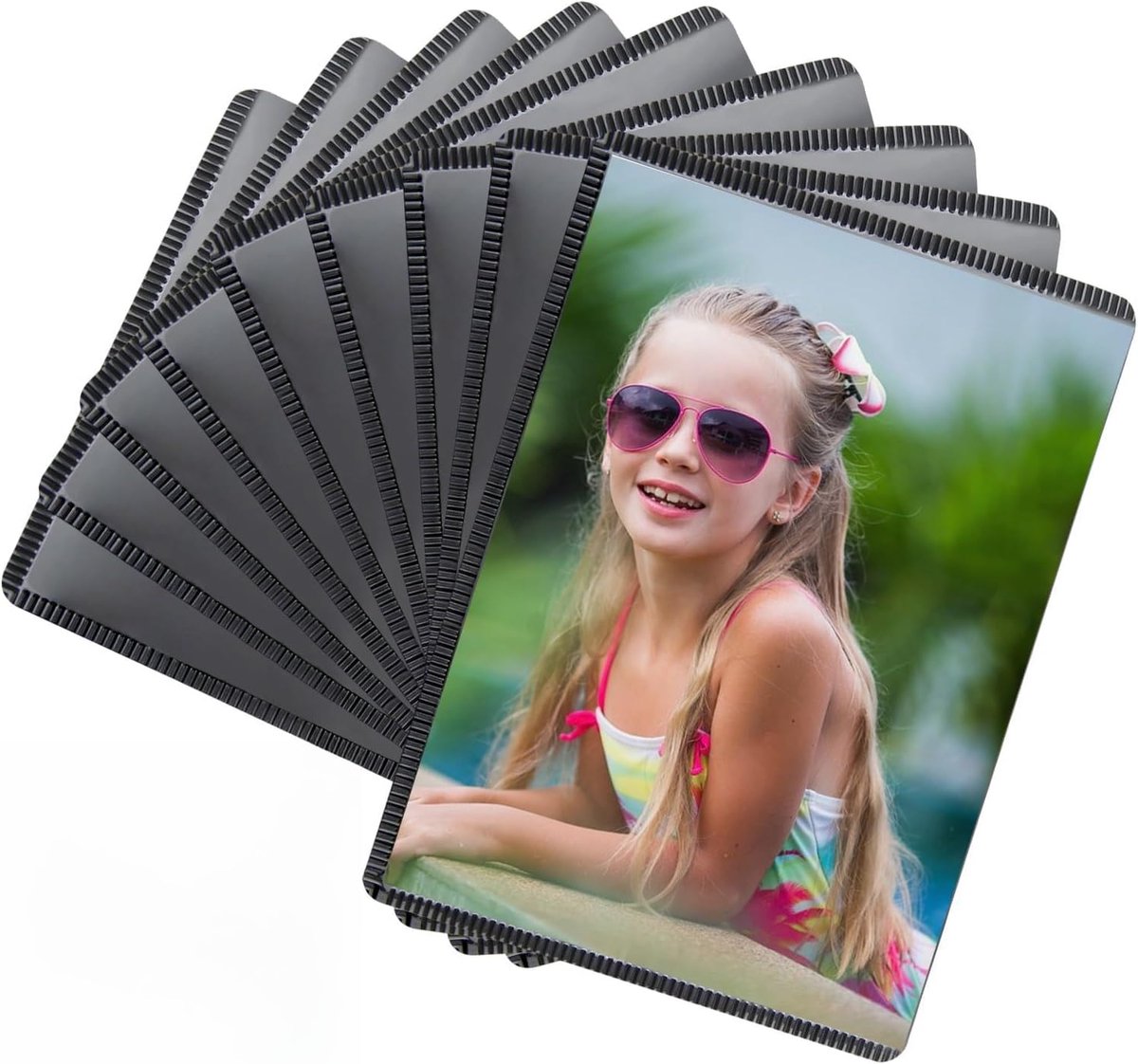 Pack of 18 Personalised Magnets 7.3 x 10 cm Magnetic Frame with Transparent Film for Mini Magnetic Frames, Postcards - ShopVlot