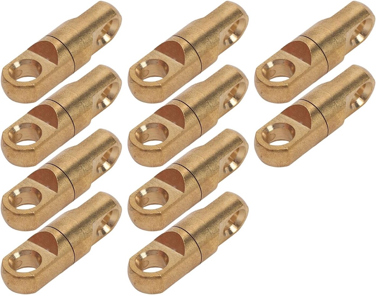 SnelShoppen - 10 Stuks Massief Messing Draai-Oog Rotatie Koppeling - Messing Koppeling Metaal Hardware voor Leerbewerking, Kleding, Tassen en Schoenen