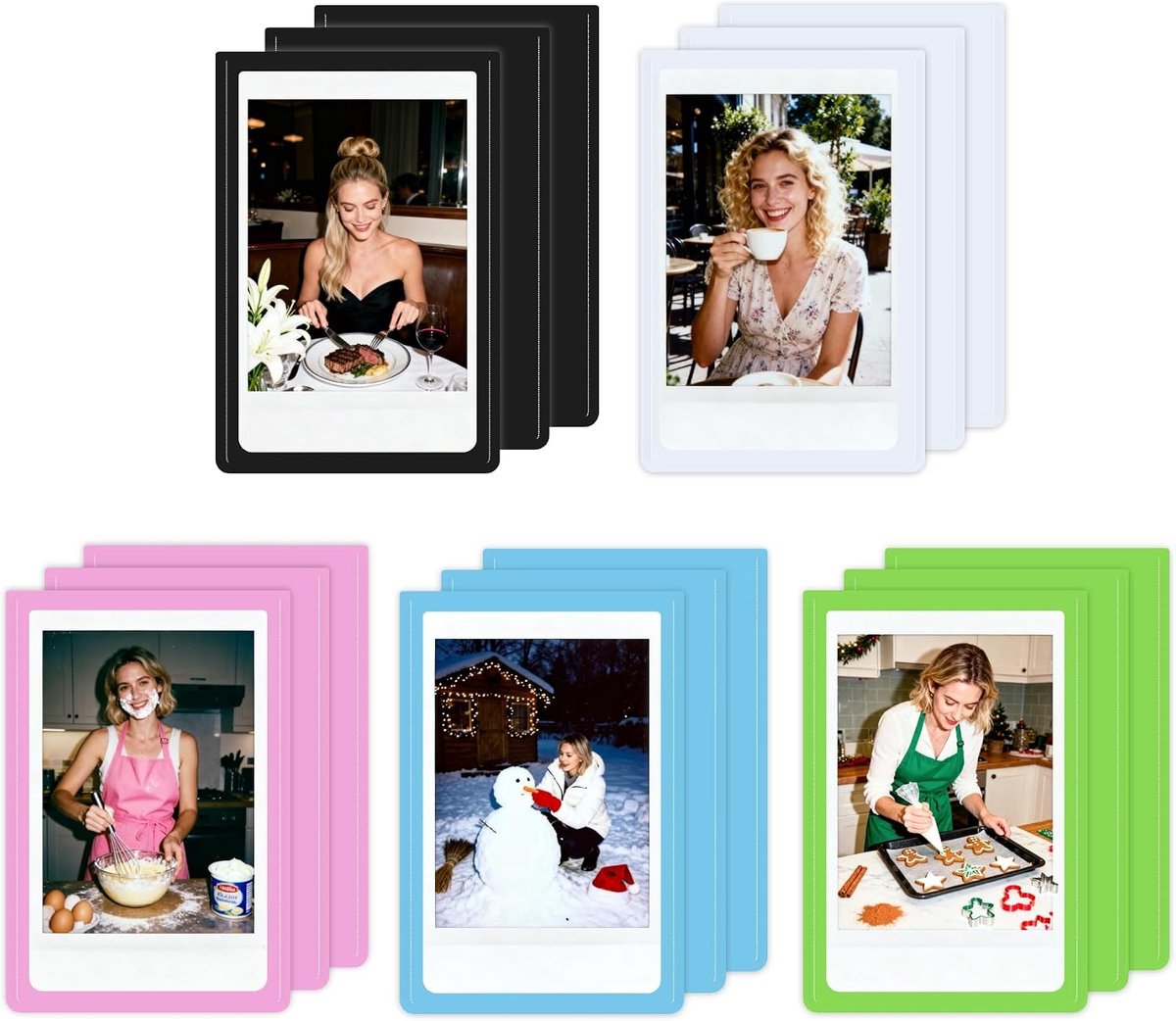 SnelShoppen - 15 Mini Magnetische Fotolijsten 9.5x6.3cm - Grote Magnetische Fotolijsten voor Koelkast - Perfect voor Foto's, Postkaarten en DIY Decora