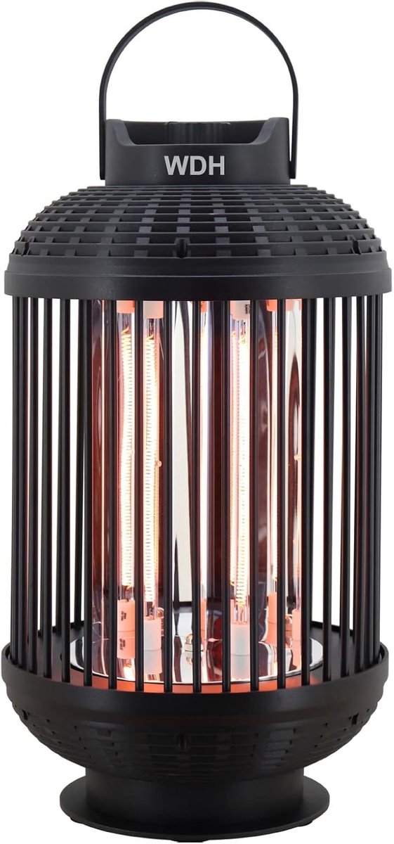SnelShoppen - Heating lantern jet heater WDH-12HL met 2 verwarmingsniveaus (600/1200 watt), 180° draaifunctie, buitengebruik, stil, draagbaar
