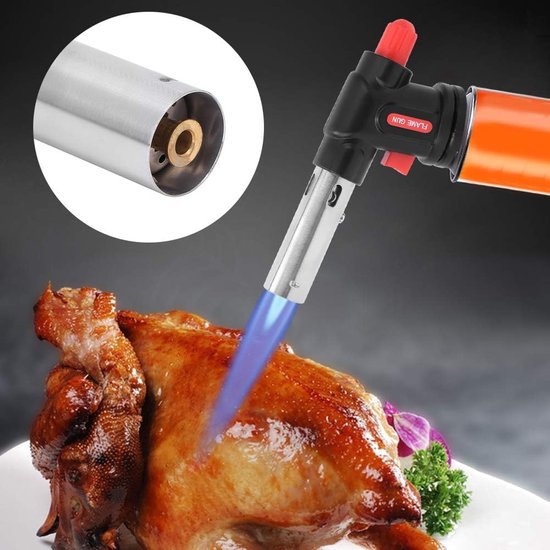 SnelShoppen - Vlammenwerper Gas Branders Verstelbare Vlam met Elektronische Ontsteking voor Buiten Keuken, Koken, Barbecue, Bakken, Tot 1300°C van snelshoppen — afbeelding 2