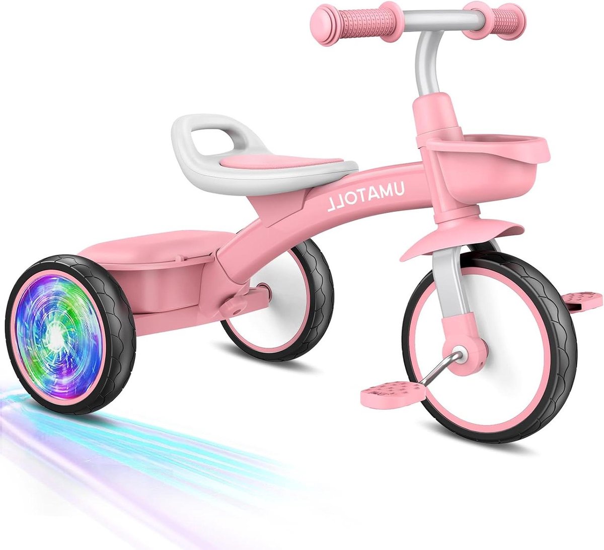 Driewieler voor peuters - Loopfiets - Buitenspelen - Koolstofstalen frame - 53 x 41 x 43 cm - Roze