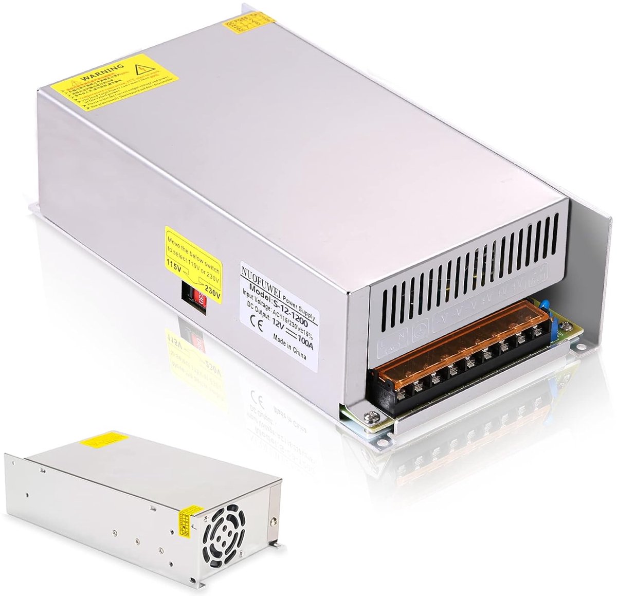 Schakelvoeding 60V 20A 1200W - AC naar DC converter - Aluminium behuizing - Ideaal voor LED verlichting - SnelShoppen