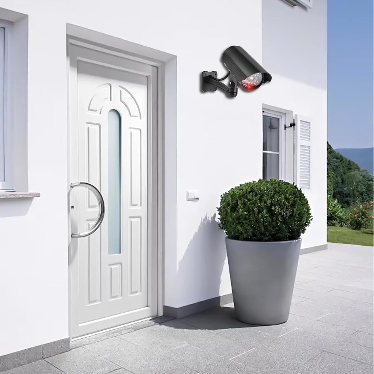 SnelShoppen - 2 Stuks Nep Camera Beveiligingscamera Nep Camera Buiten Wand Plafond Binnen Buiten Zwart