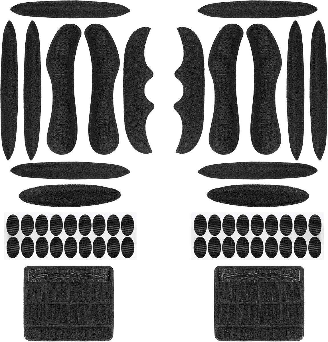 Helmcover set - zwart - universele helm pads - schokabsorberend - SnelShoppen