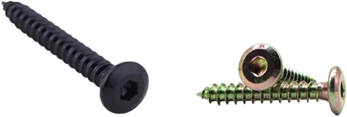 Zelf Tappende Schroeven - Meubelbouten Allenbouten - Meubels Monteren - Zwart Gecoat - M6x55mm (50 stuks) - Zwart