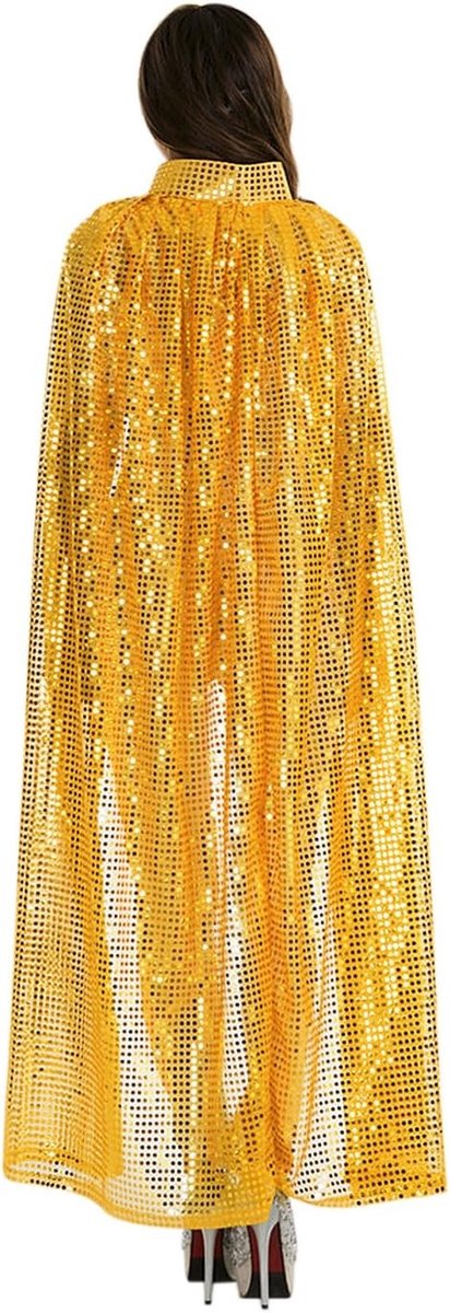 Halloween Cape met Kap voor Volwassenen - Lange Sequin Kostuum voor Carnaval en Cosplay Accessoires