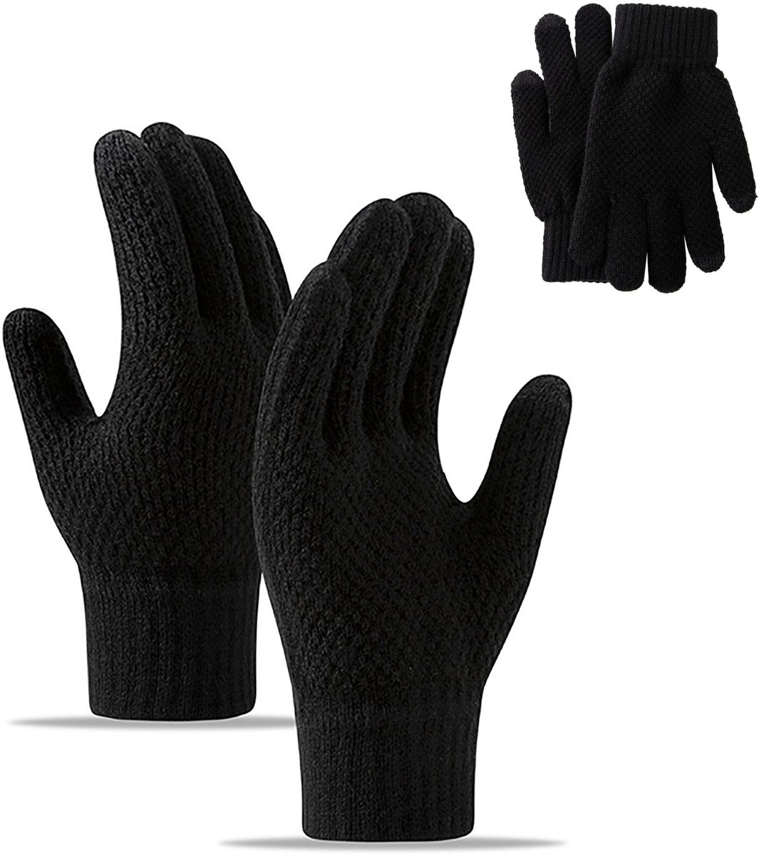 Omgoods - Gebreide Handschoenen voor Volwassenen, Zwart