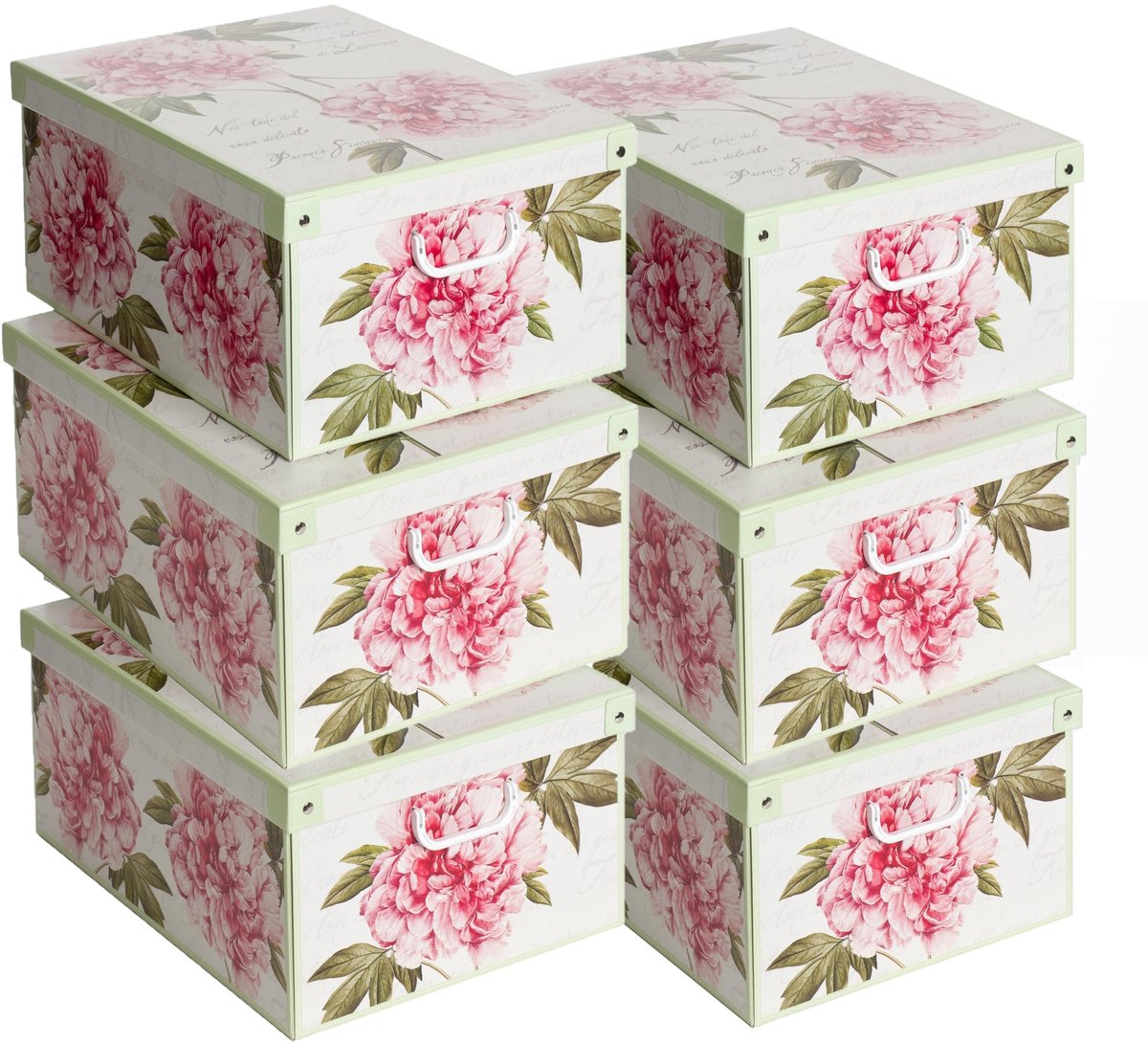 Omgoods - Set van 6 Opbergdozen met Deksel voor Kleding - 39 x 50 x 24 cm