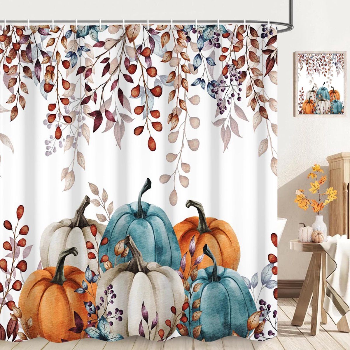 Omgoods - Douchegordijn 180x200 cm - Waterdicht met Herfstthema