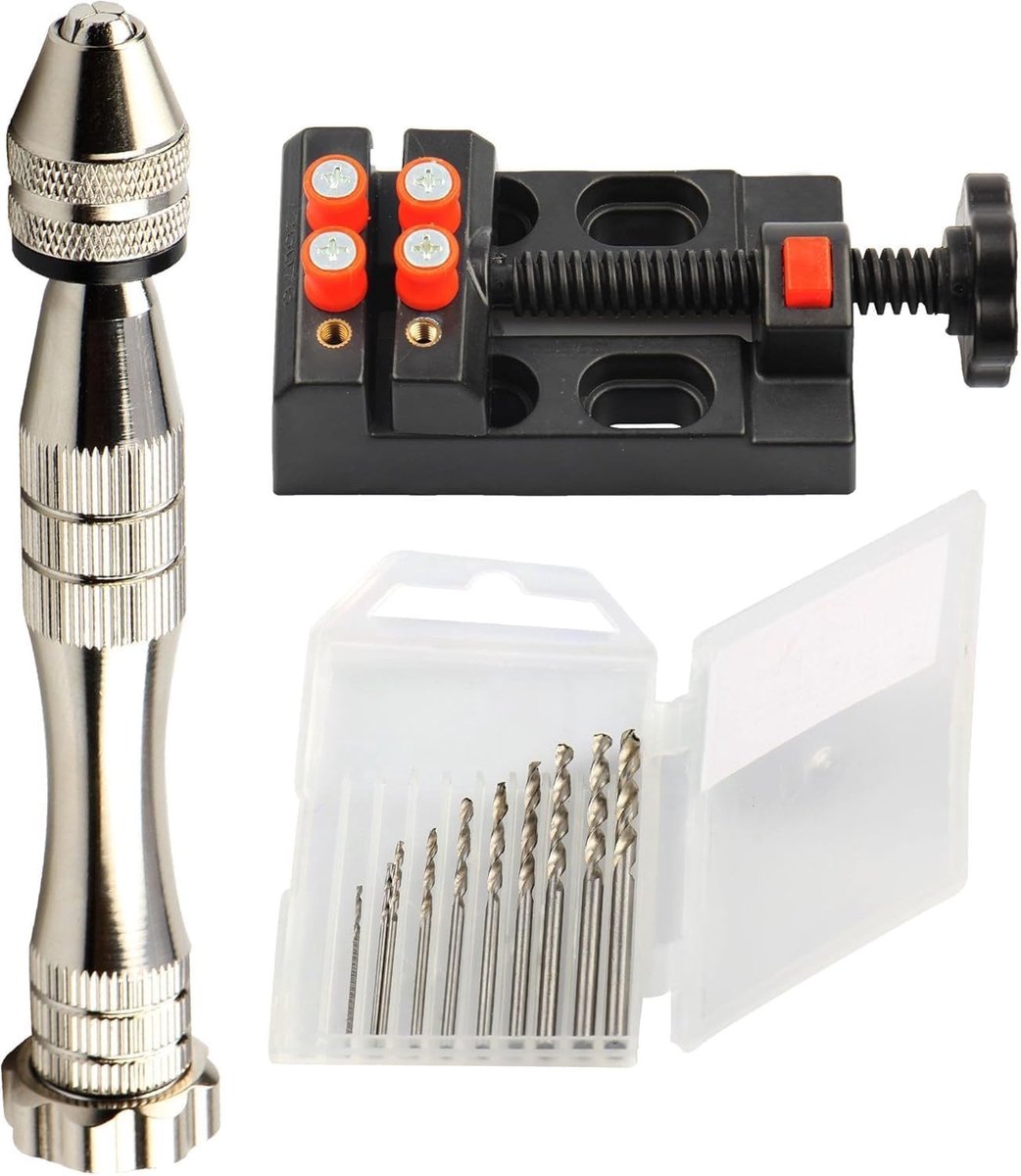 Omgoods - Mini Handboormachine met Boorset voor Modelbouw en DIY