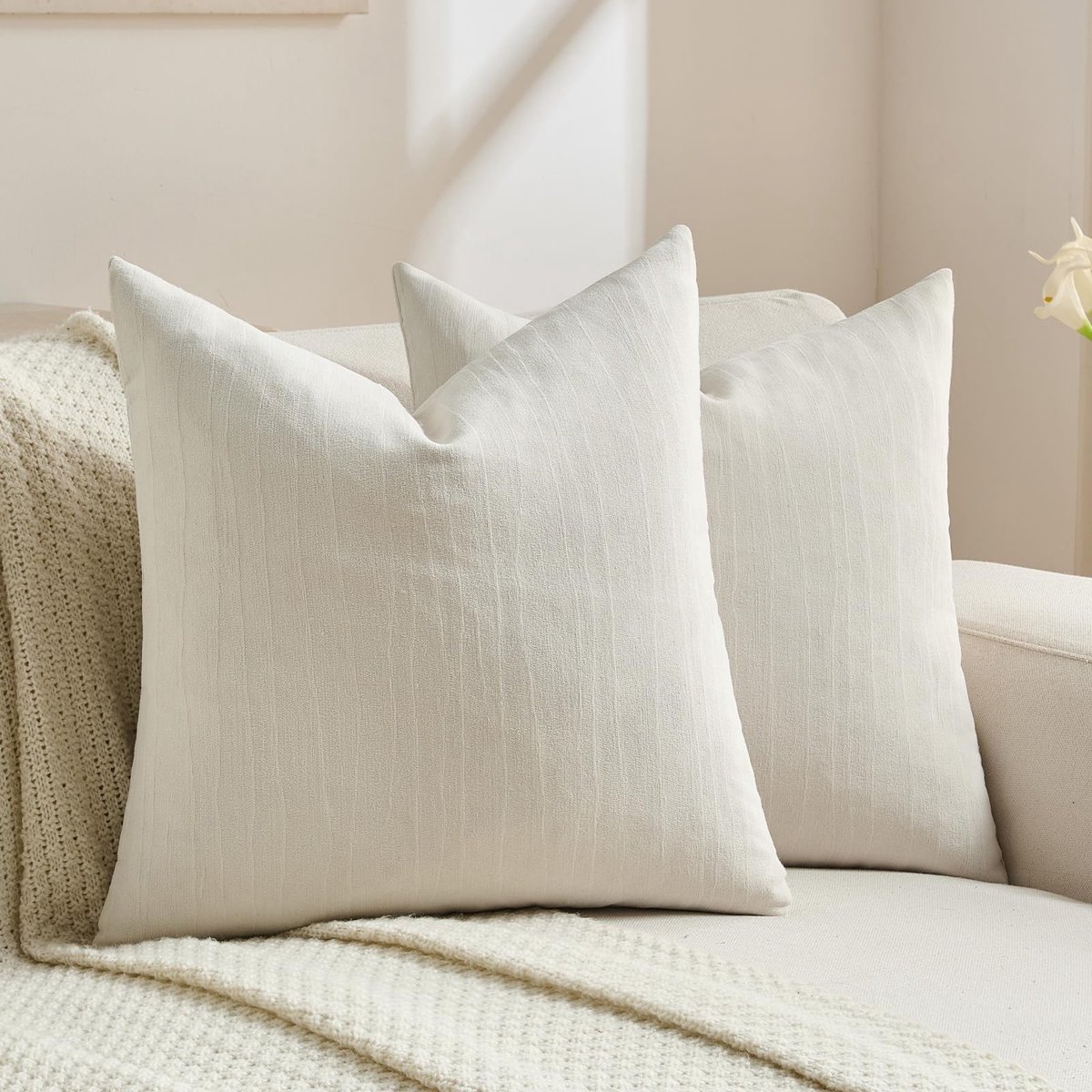 Omgoods - Set van 2 Kussenhoezen 60x60 cm met Onzichtbare Rits