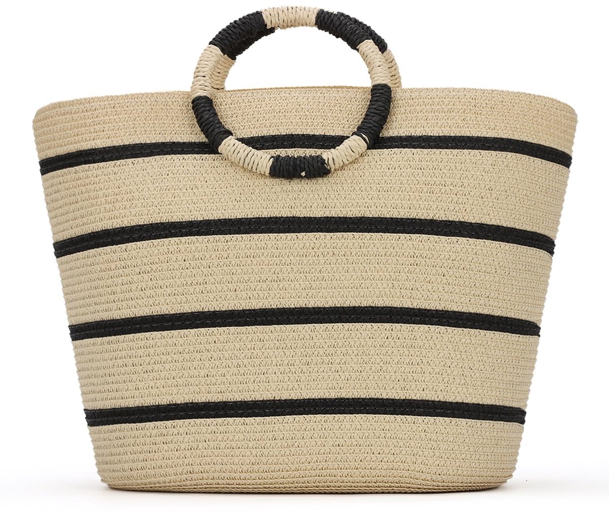 Omgoods - Dames Gestreepte Stro Handtas voor de Zomer