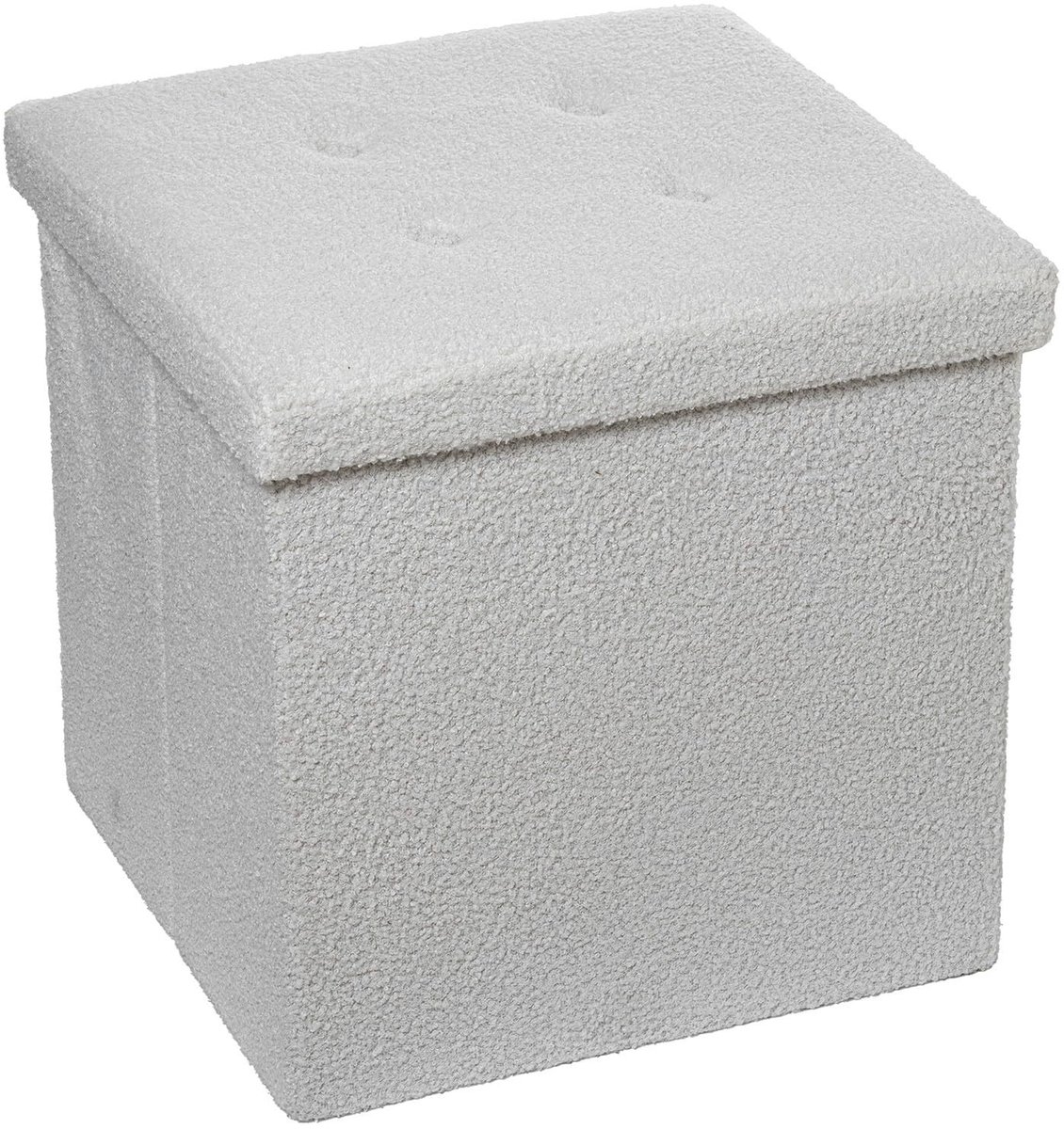 Omgoods - Opvouwbare Zitzak met Opbergruimte Polyester Wit 45 x 45 x 45 cm