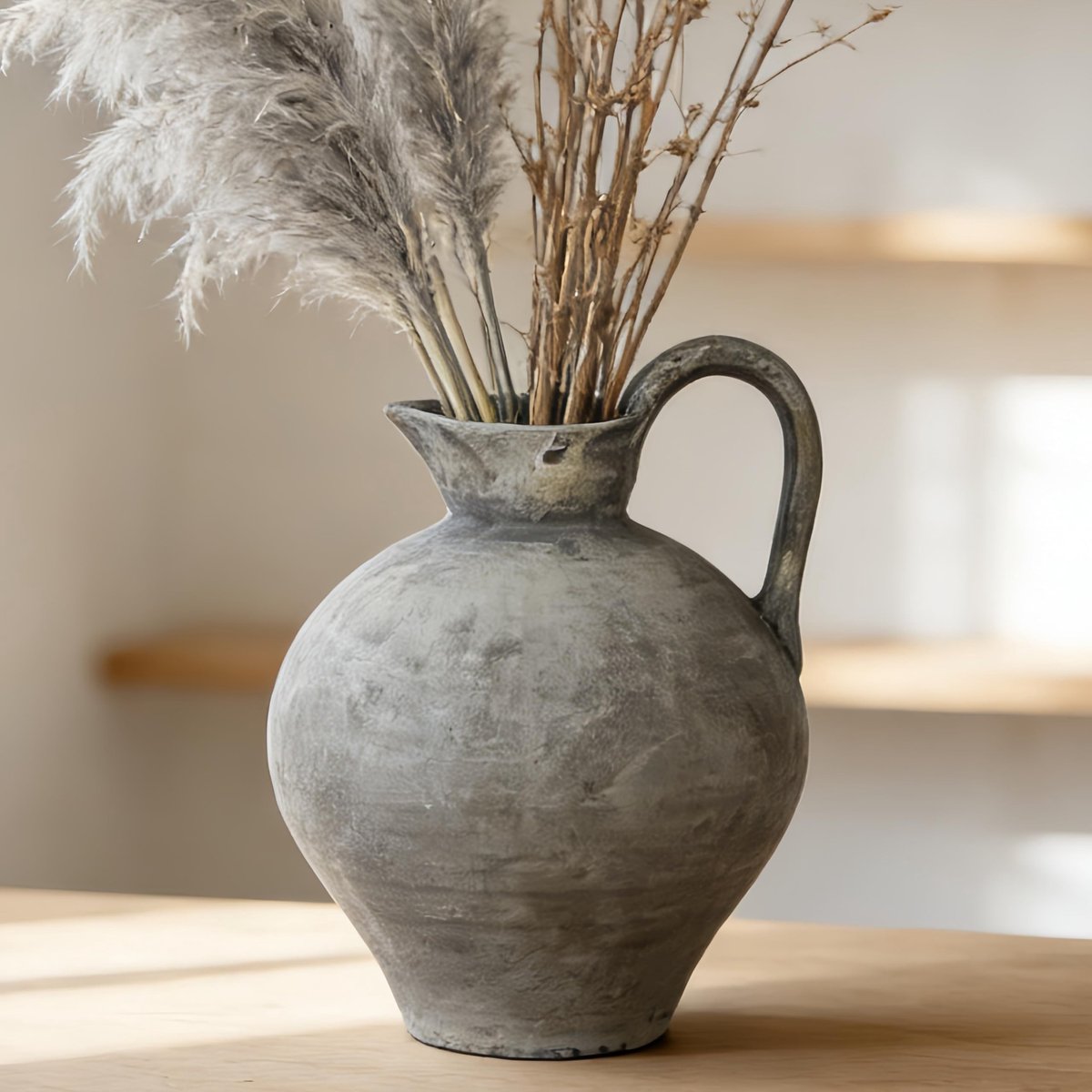 Omgoods - Vintage Keramieken Vaas voor Bloemen in Farmhouse Stijl