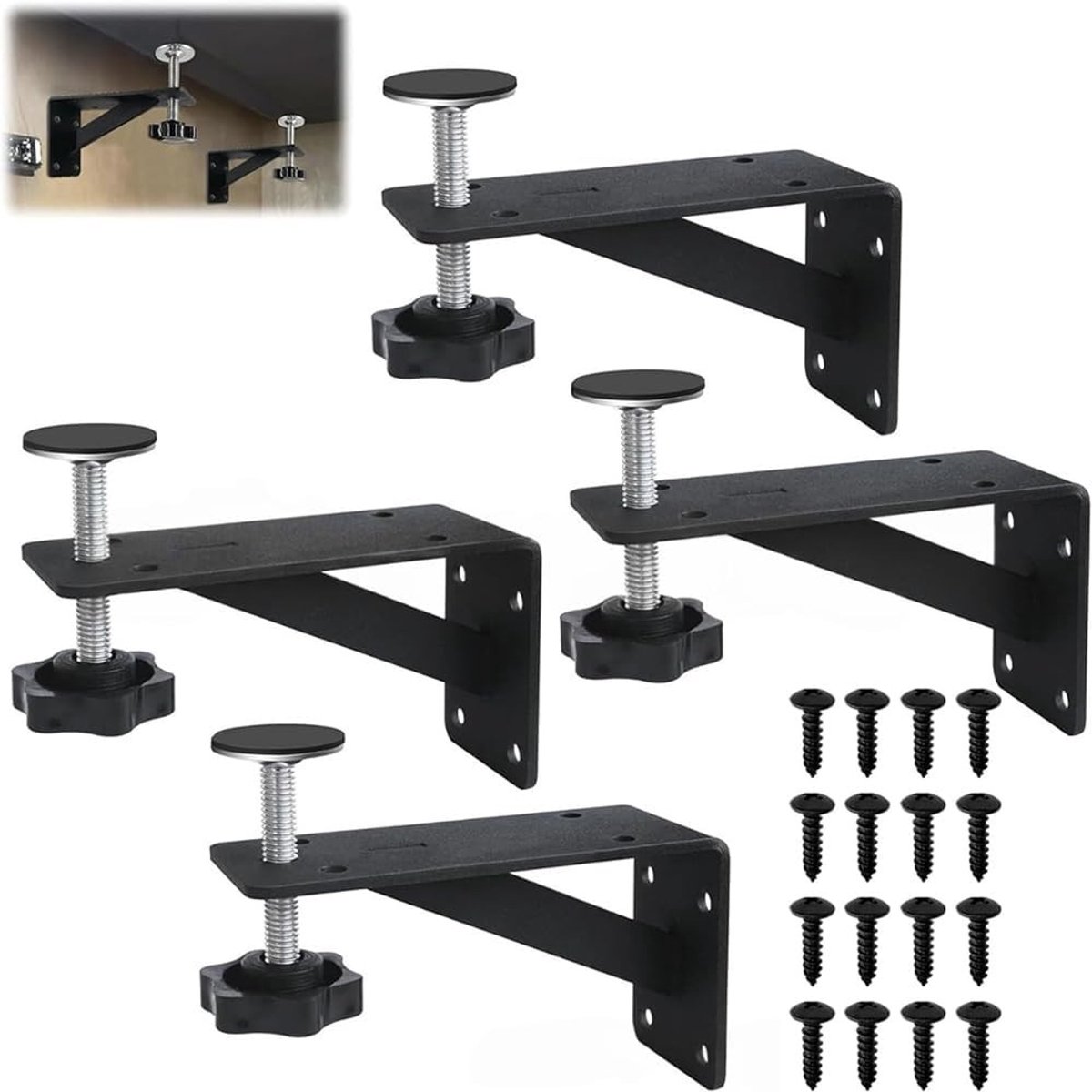 4 Undermount Gootsteunbeugels, Verstelbare RVS Ondersteuningspoten voor Gootsinks, Keukenmontage Beugels en Accessoires