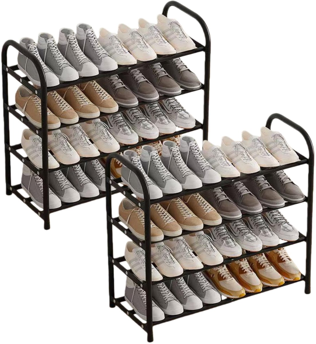 Omgoods - Uittrekbare Schoenenrek - Ruimtebesparend en Verstelbaar 45-83 cm Zwart