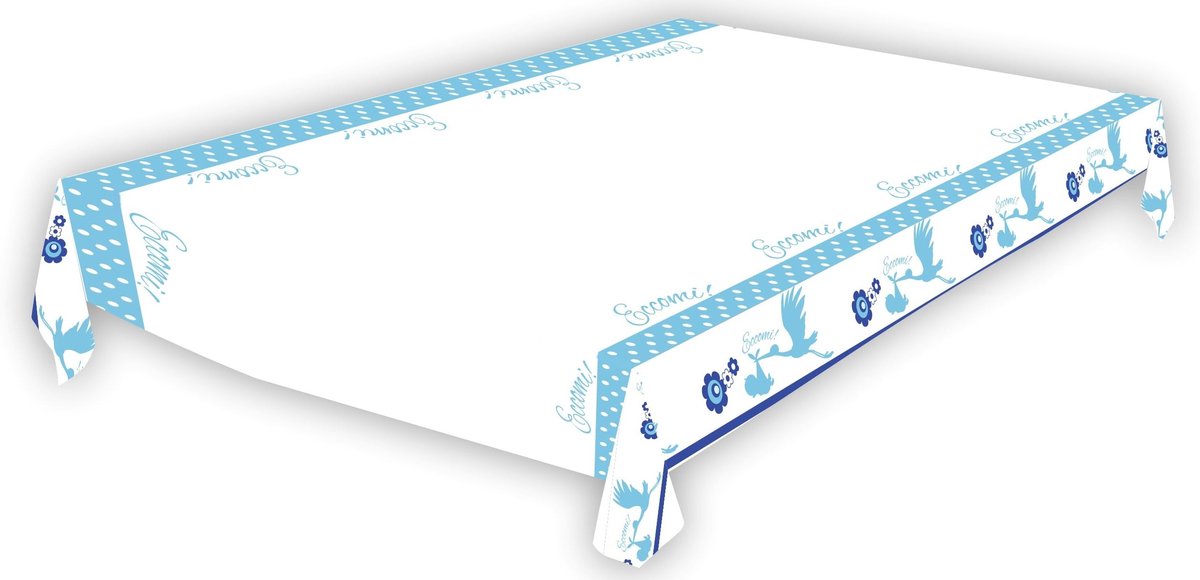 Omgoods - Tafelkleed voor Babyshower 240 x 140 cm Blauw