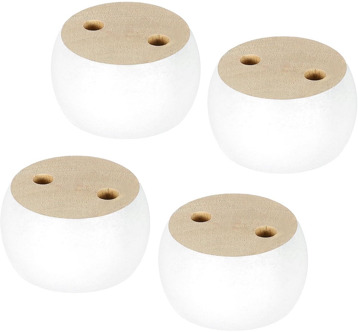 Omgoods - 4 Stuks Witte Houten Meubelpoten voor Sofa en Kast