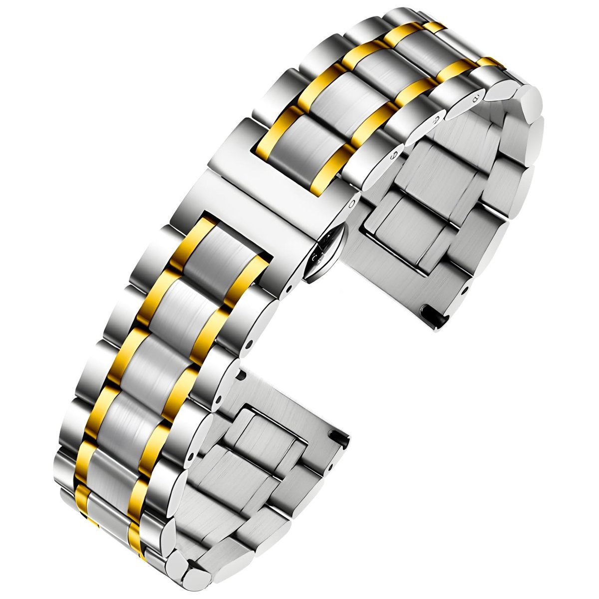 Omgoods- Horlogeband Roestvrij Staal - Quick Release - Horlogebandje 20mm/22mm - Vervangend Bandje - Heren/Dames - Gepolijst/Geborsteld