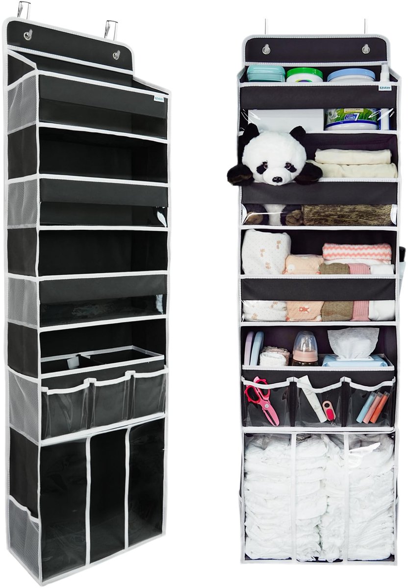 Omgoods - Hangende Deur Organizer met 3 Vakken en Movable Diaper Caddy