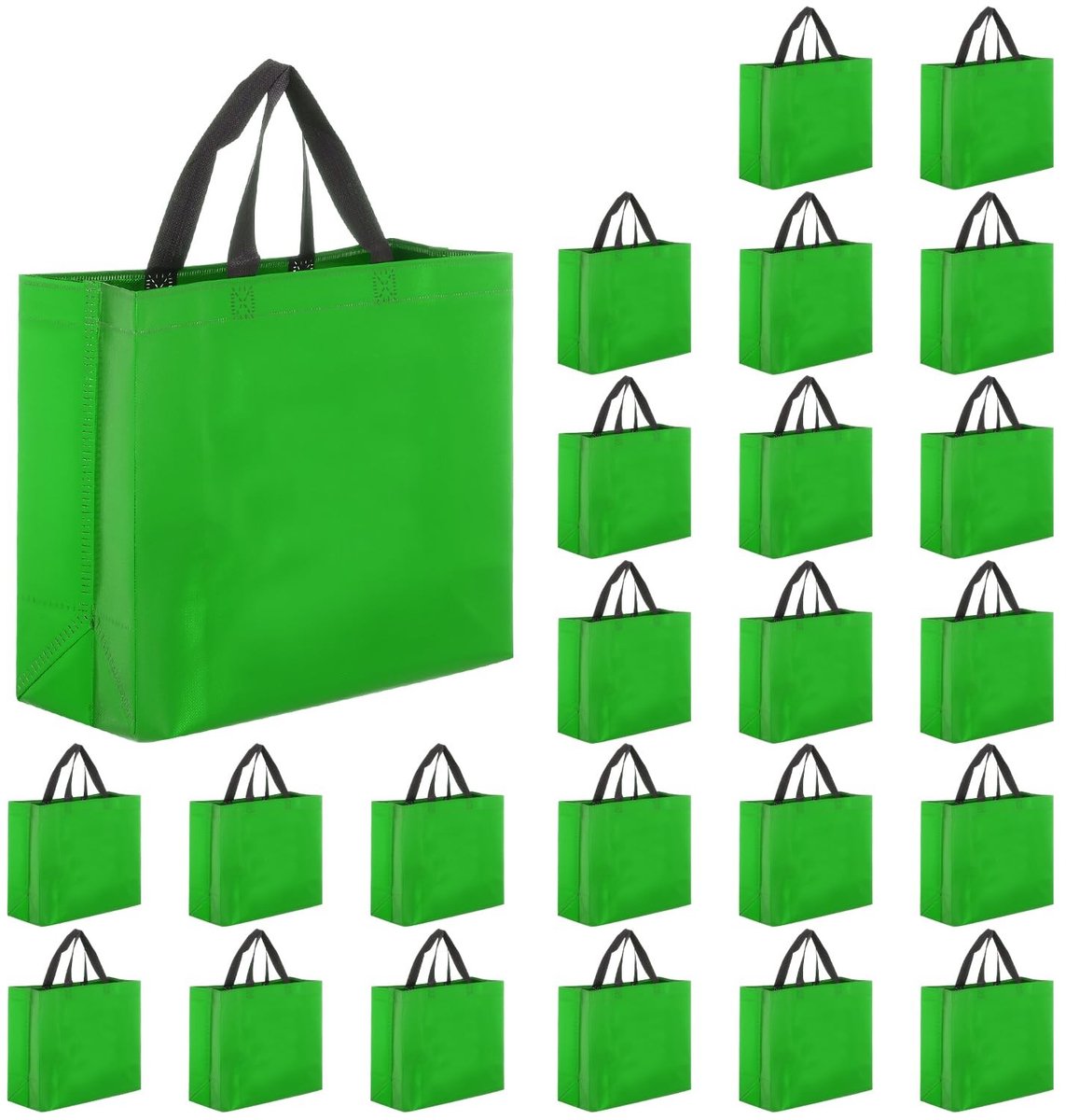 Omgoods - Set van 60 Herbruikbare Groene Cadeauzakjes met Handgrepen