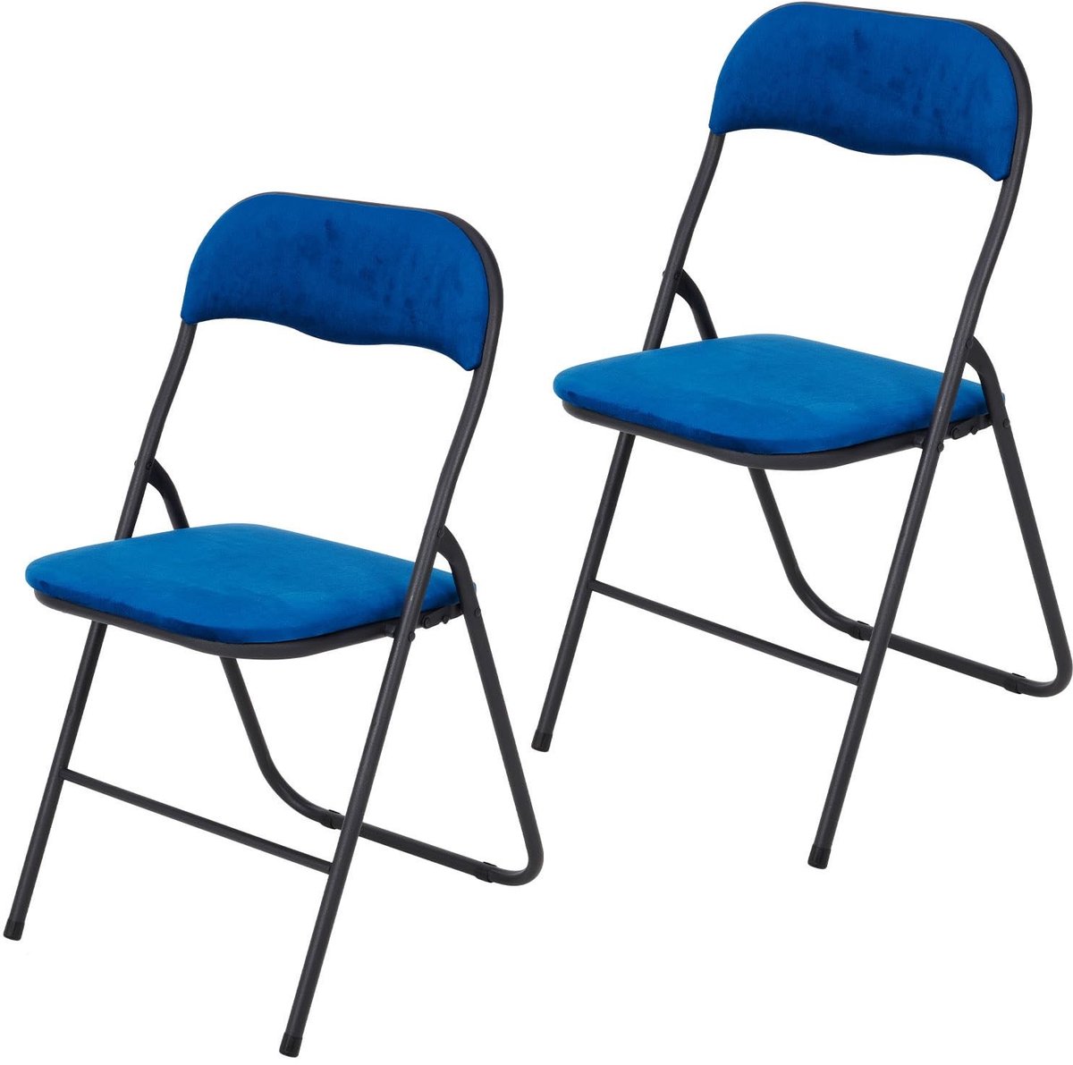 Omgoods - Set van 2 Luxe Vouwstoelen van Velvet voor Thuis en Evenementen