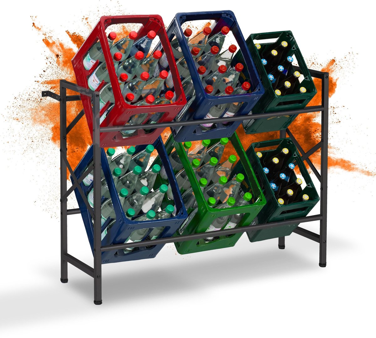 Omgoods - Craterack voor 6 Kratten, Stevig en Ruimtebesparend