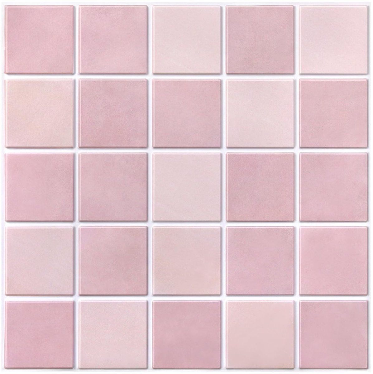 Omgoods - Set van 10 PVC 3D Tegelstickers, Matte Roze Gradient