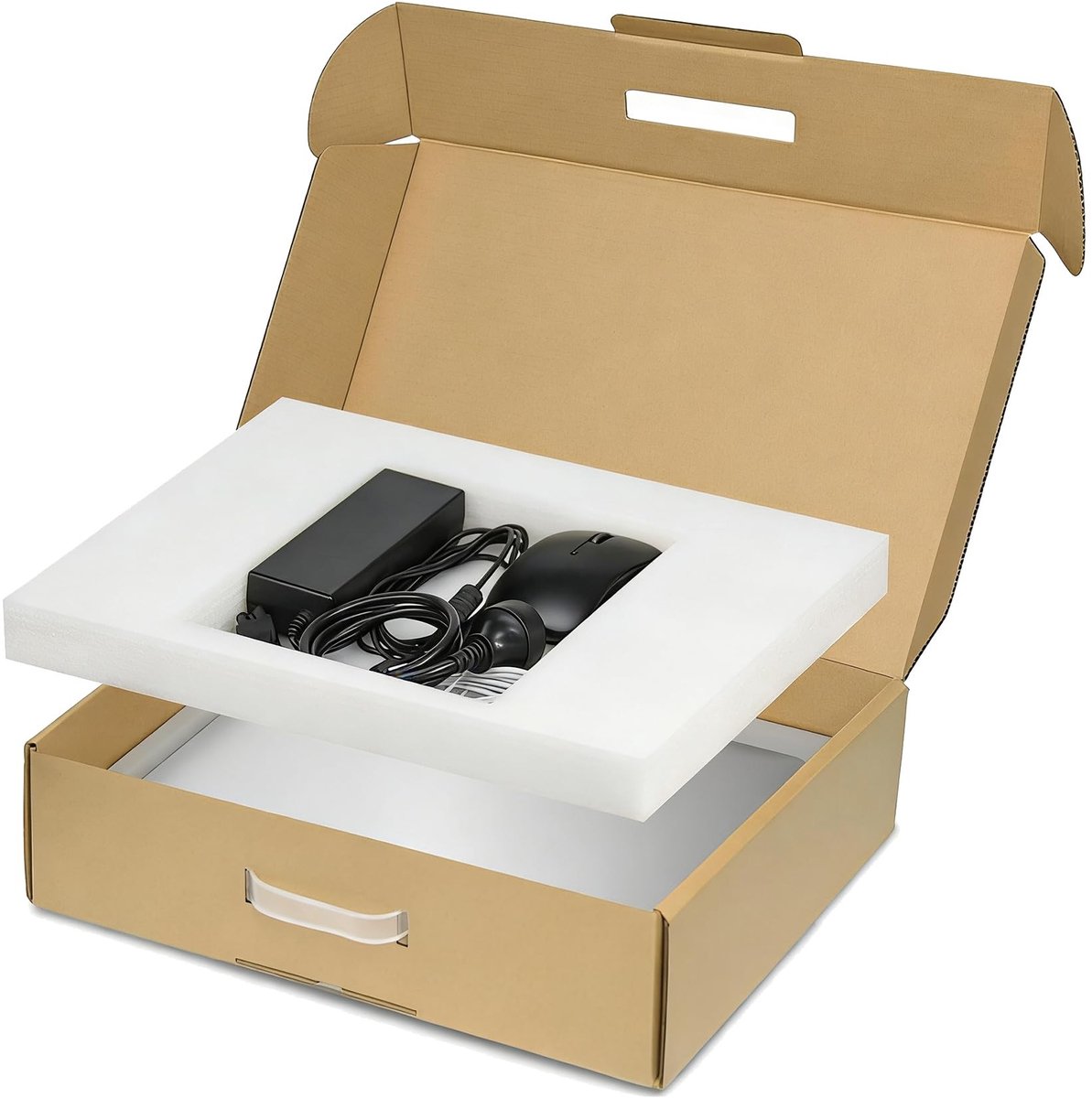 Omgoods- Laptopbox met beschermingsschuim voor 17,3 inch - Verzenddoos Karton - Brievenbusdoos - Laptop Verzenddoos - Veilig Opbergen - Twee Lagen Schuim