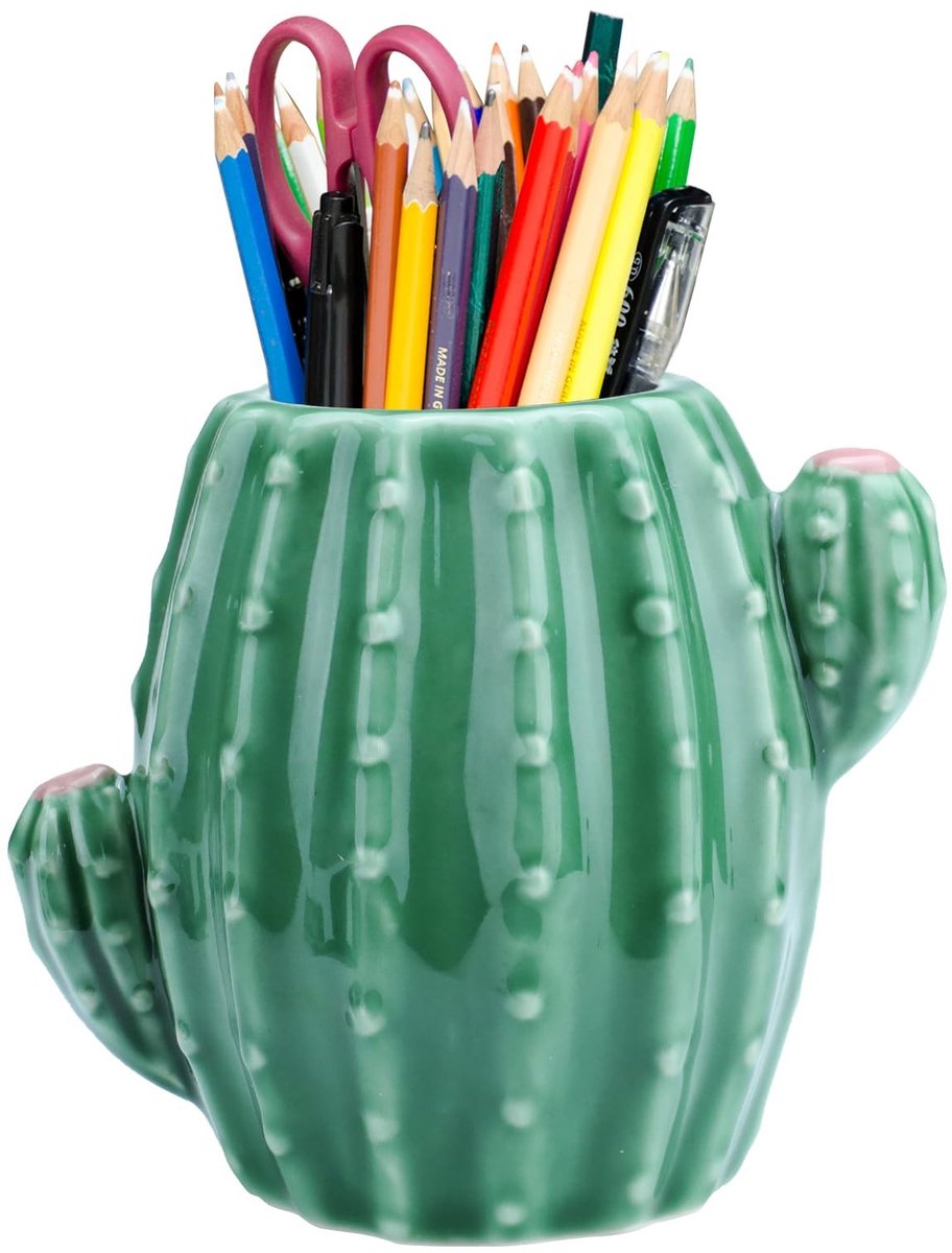 Omgoods - Cactus Keramische Penhouder voor Bureau en Make-up Pens