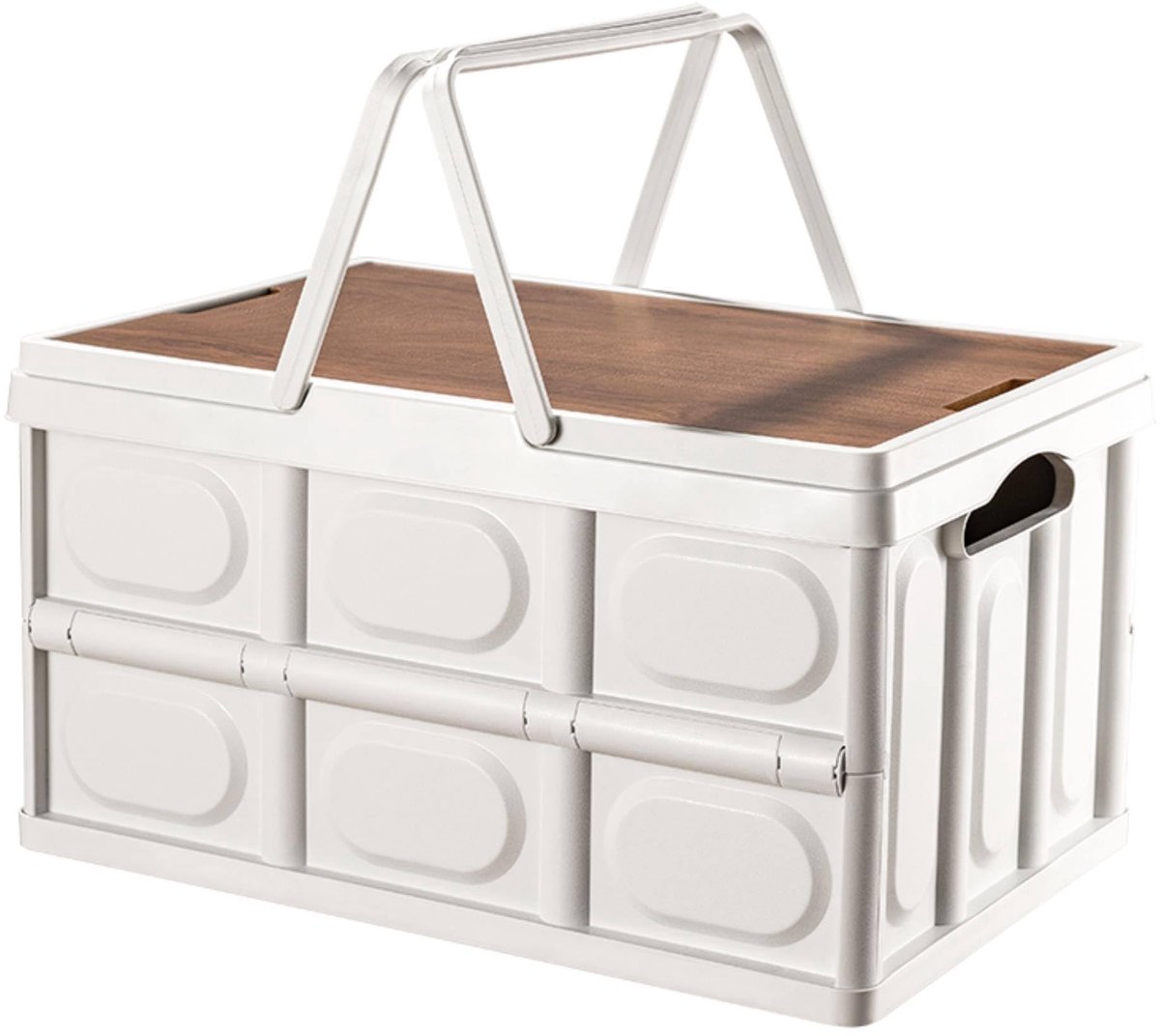 Omgoods - Opvouwbare Opbergdoos met Houtlook Deksel
