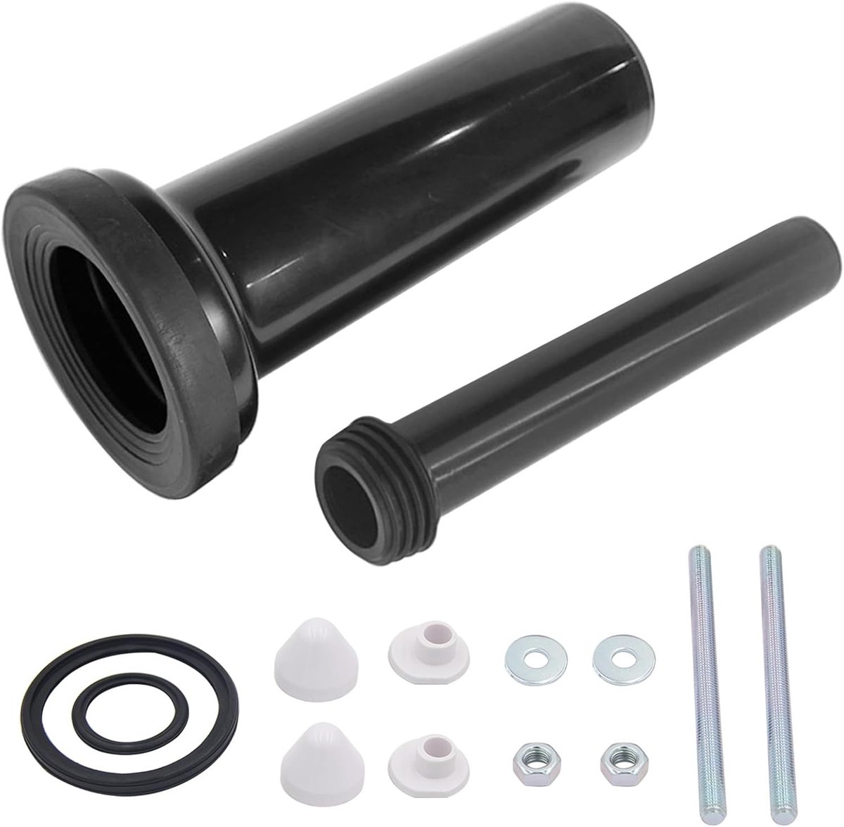 Toilet aansluiting voor wandmontage - toilet toevoer en afvoer fittings, 300 mm lang, hoogwaardig en veilig, complete set voor optimale functionaliteit