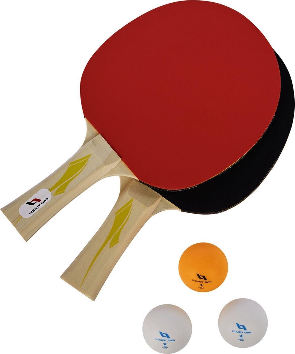 Tafeltennis Set - Pingpong Set - Vrije Tijd Spelen - Inclusief 3 Ballen - 2 Rackets - Zwart Rood