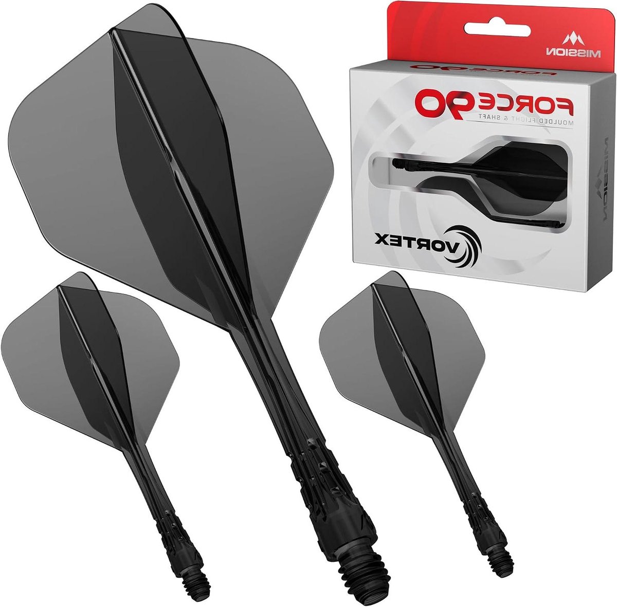 Dart Flights - Dartpijlen - Precisie Werpen - Geïntegreerd Systeem - Standaard No2 - Zwart