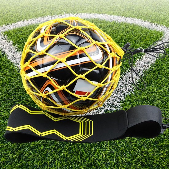 Voetbaljongleertrainer - Voetbaltrainer balnet - Voetbalvaardigheden verbeteren - Ball Retrieval Eliminator - Voor ballen maat 3/4/5 - Geel — afbeelding 2