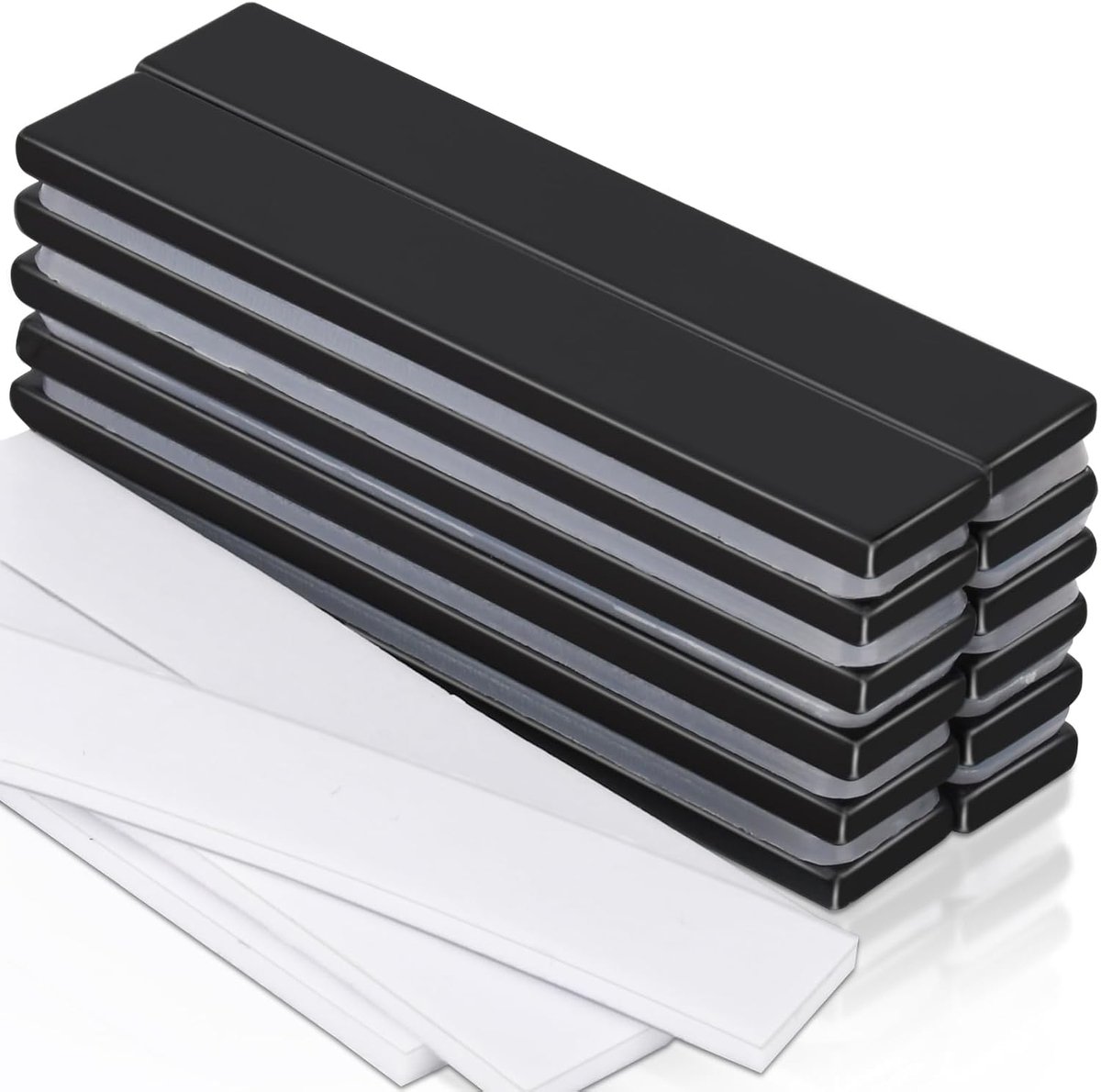 SnelShoppen - Neodymium Magneten, Extra Sterk, 60 x 10 x 3 mm, Zwart, Rectangulaire Magneten met Dubbelzijdige Plakstrip, Sterke Magneten voor Magneti
