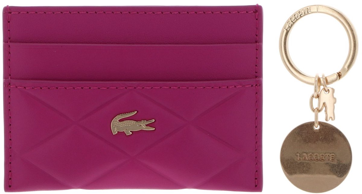 LACOSTE kaarthouder sleutelhanger CC Key Ring Box Rubine paars