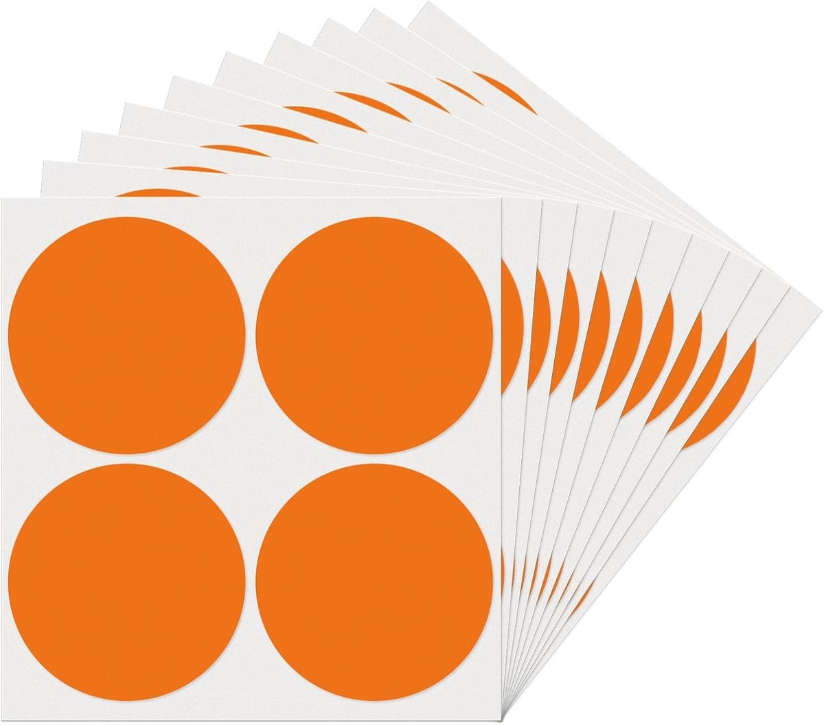 SnelShoppen - Oranje Ronde 100mm Puntstickers, Zelfklevende Marker Dots, Waterdichte Stickers, Kleine Kleurcode Labels, 40 Stuks voor Organisatie en C